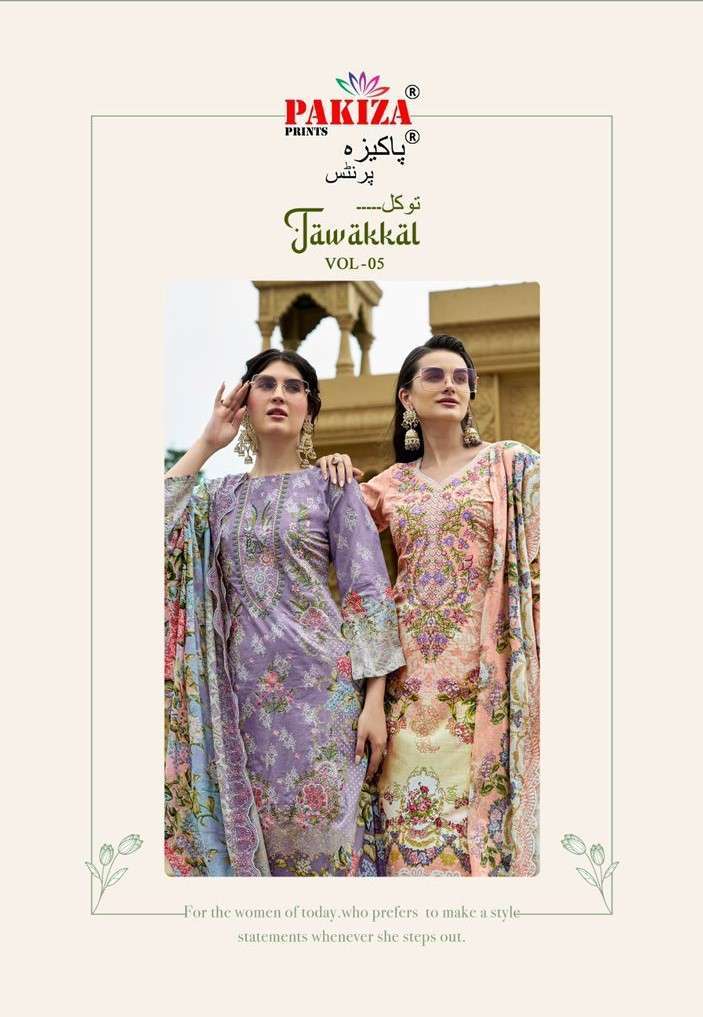 PAKIZA PRINTS TAWAKKAL VOL 5 LAWN SUIT WHOLESALER BEST RATE DEALER 