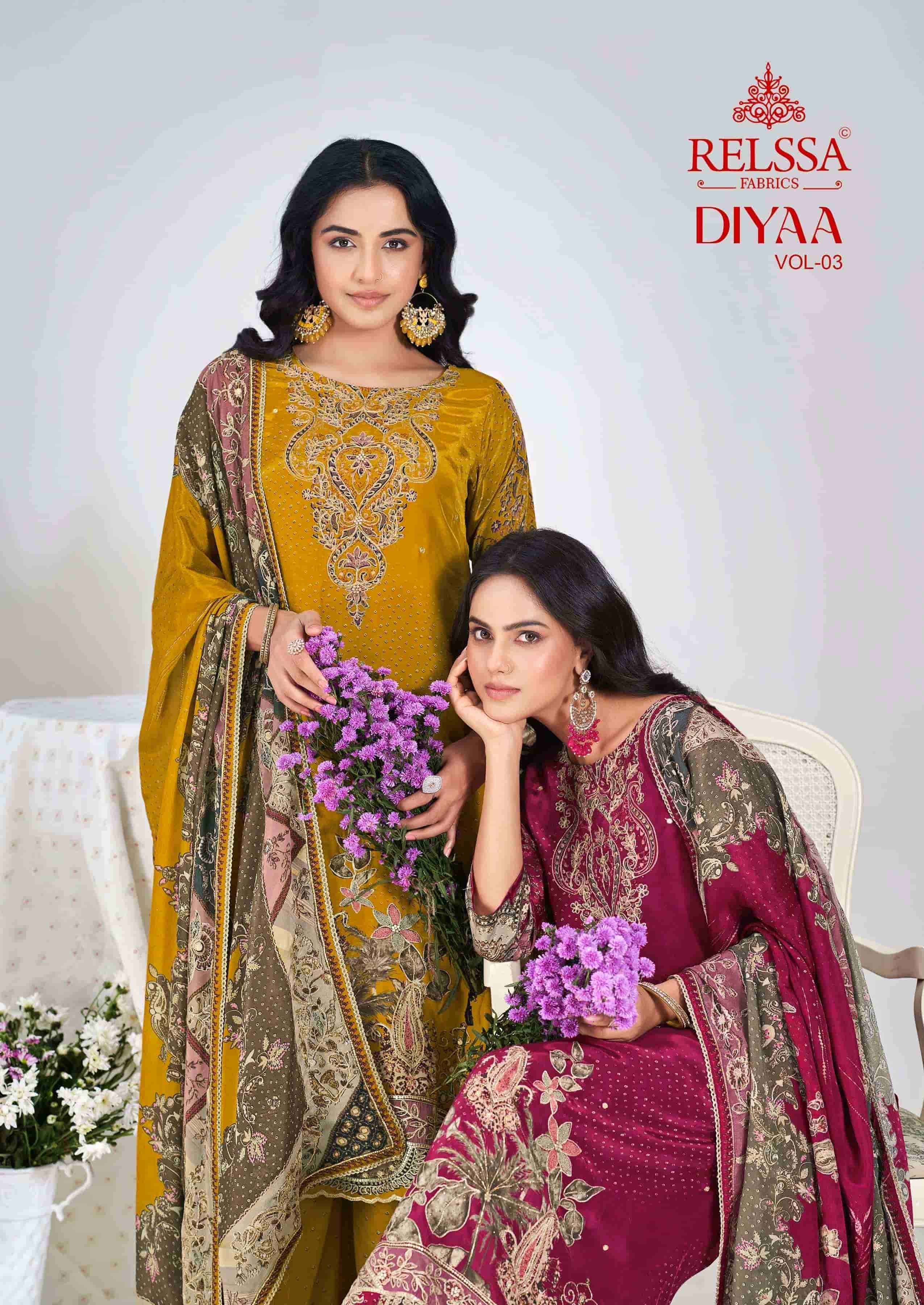 RELSSA DIYAA VOL 3 CRAPE SUIT COLLECTION BEST RATE DEALER 