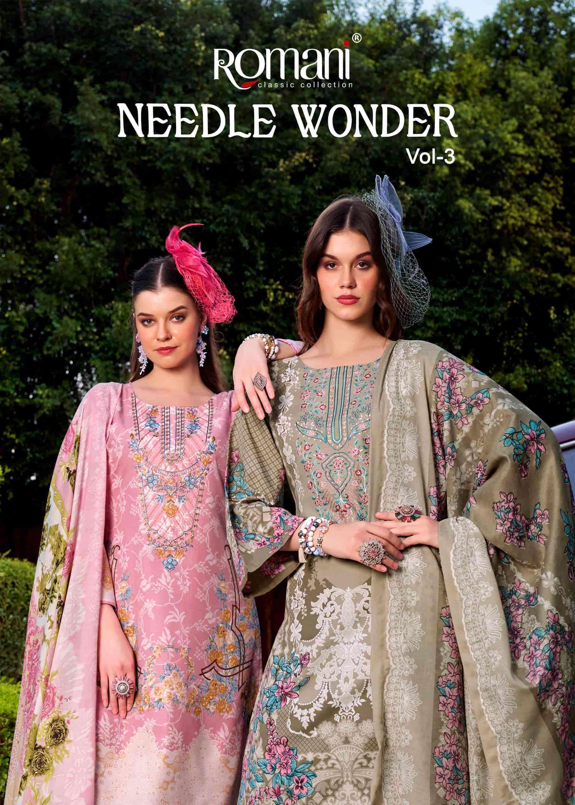ROMANI NEEDLE WONDER VOL 3 COTTON PRINTED SUIT WHOLESALE PRIC DEALER 