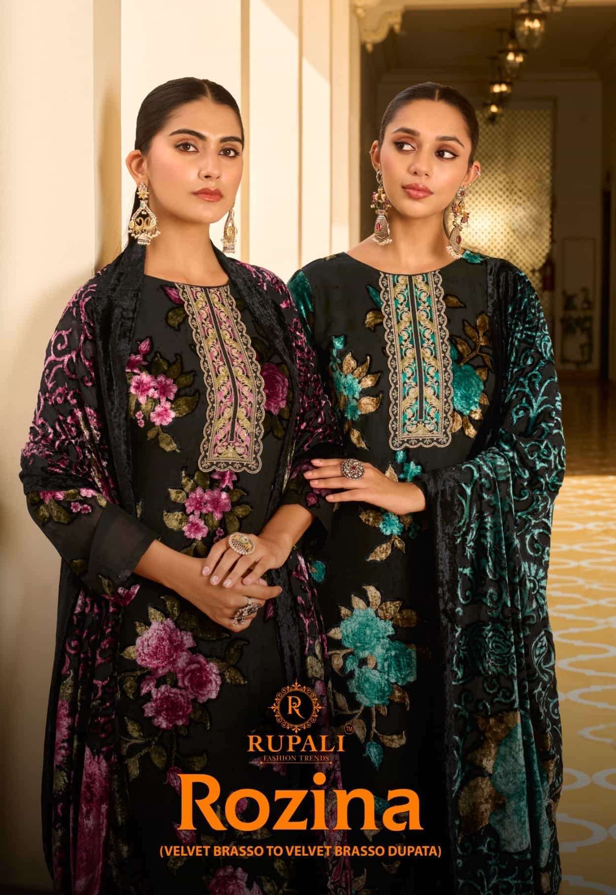 RUPALI FASHION ROZINA PURE VELEVT SUIT WHOLESALER IN SURAT 2025