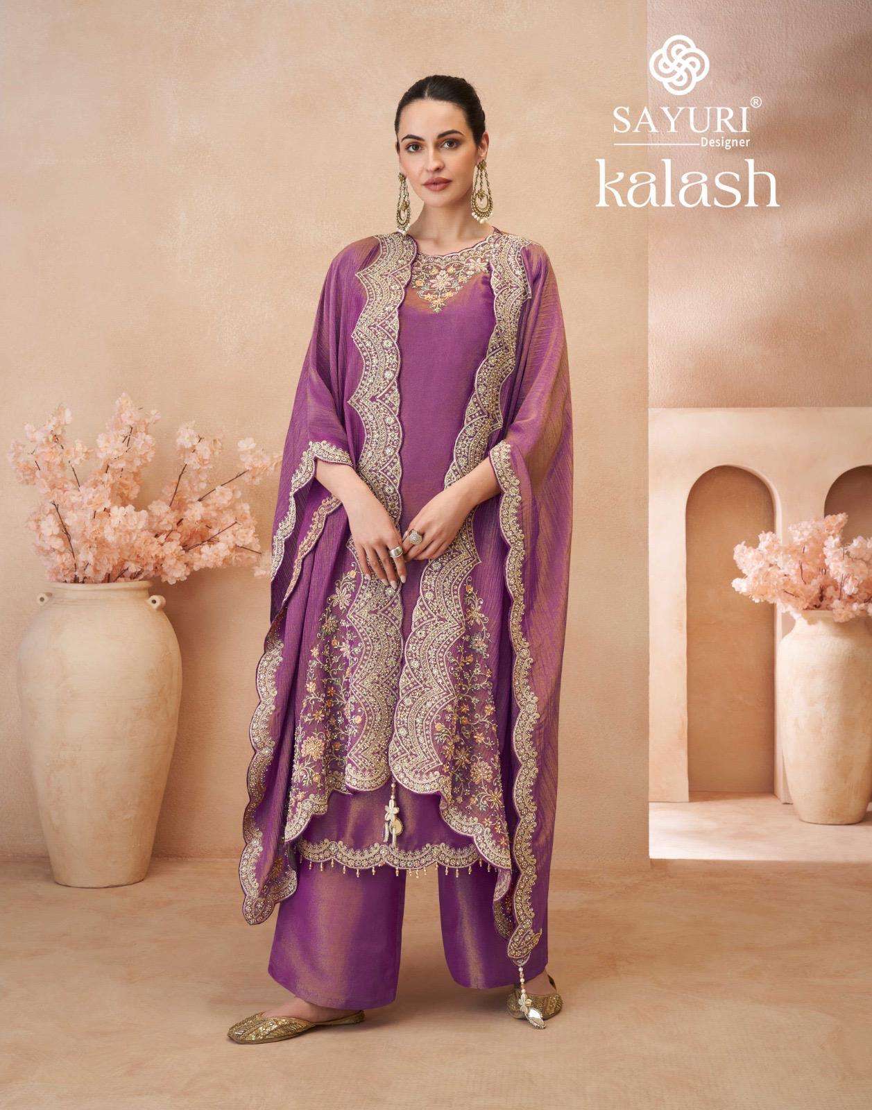 SAYURI DESIGNER KALAS 5845 COLORS PARTYWEAR DESIGNER JACKET STYLE DRESS CATALOG DRESS 2025