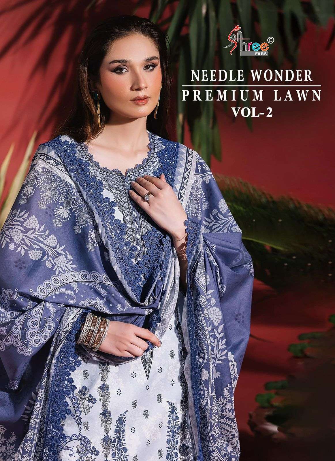 SHREE FAB NEEDLE WONDER PREMIUM LAWN VOL 2 PAKISTANI PURE COTTON SUIT CATALOG 2025