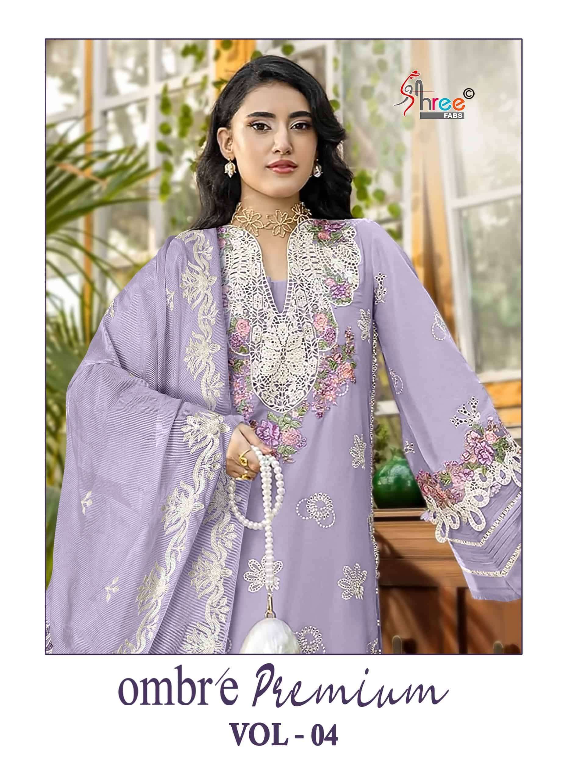 SHREE FAB OMBRE PREMIUM VOL 4 EMBROIDERED PAKISTANI COTTON SUIT WHOLESALER 2025