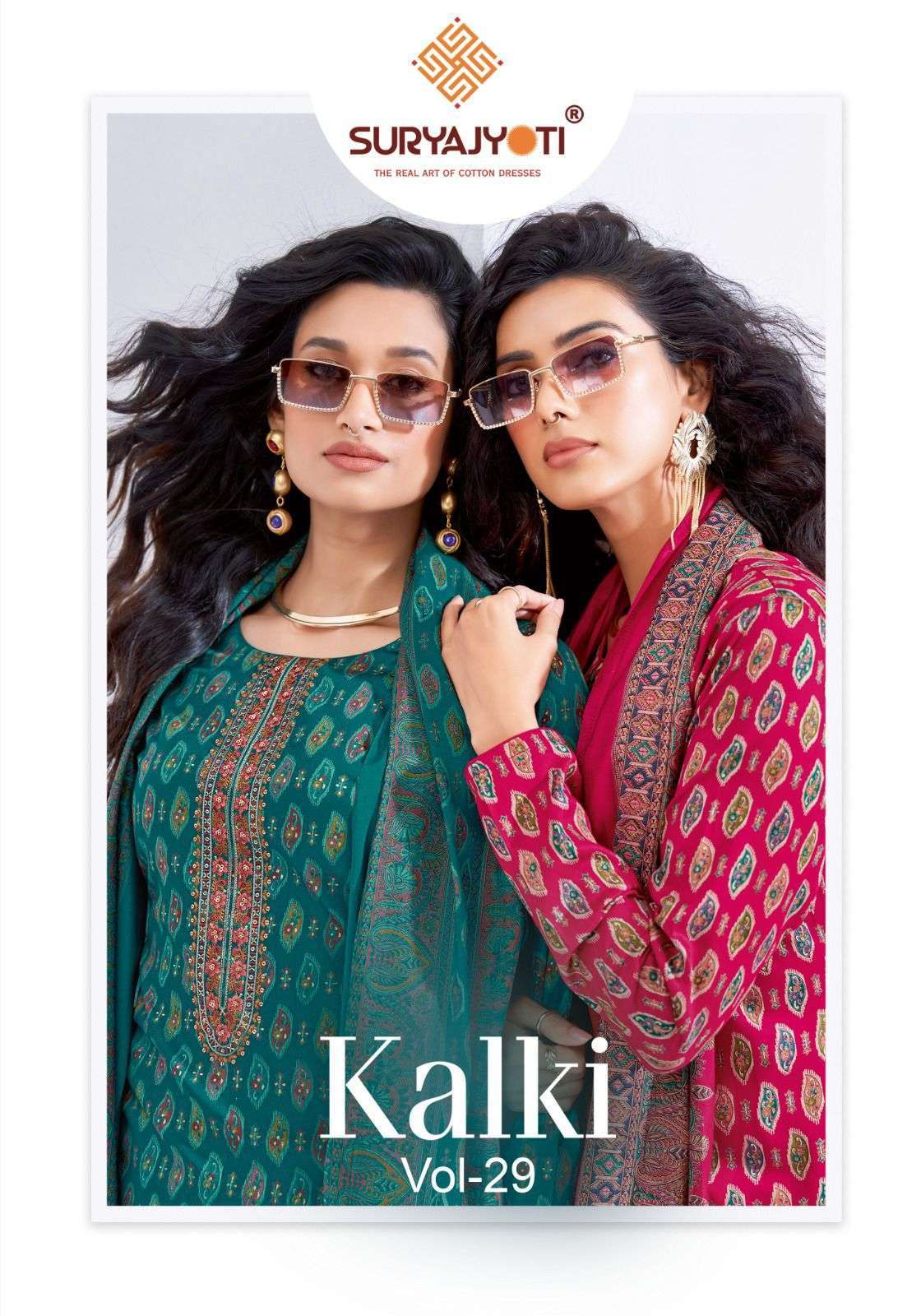 SURYAJYOTI KALKI VOL 29 JAM SATIN LADIES DRESS CATALOG WHOLESALE PRICE 2025