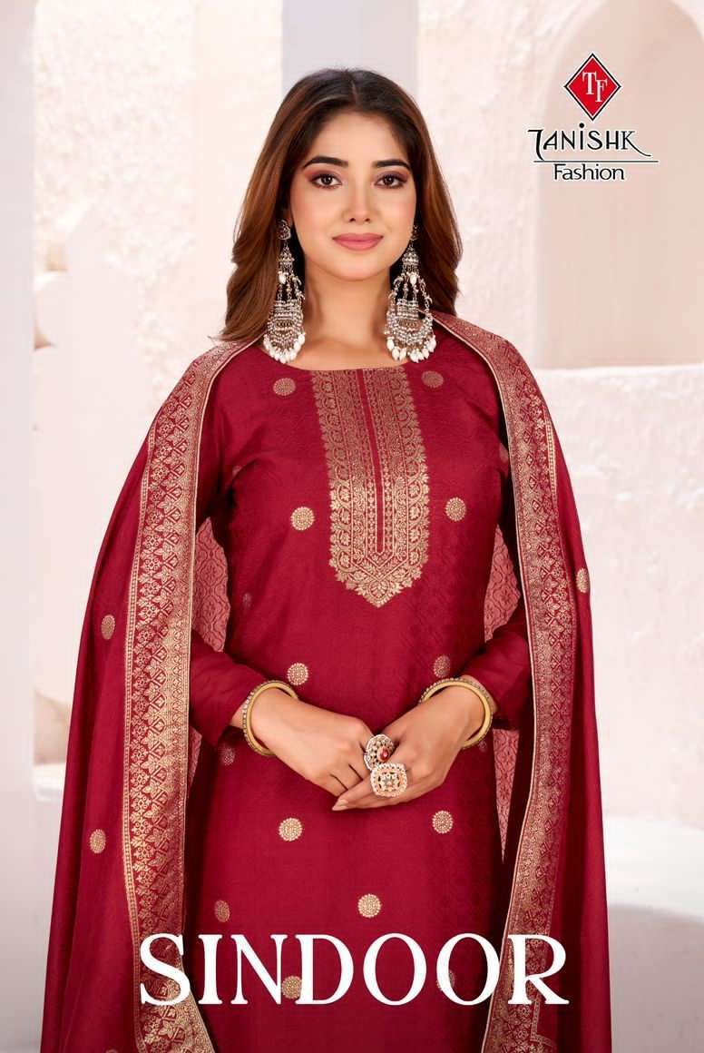 TANISHK FASHION SINDOOR MUSLIN JACQUARD SUIT WHOLESALER IN SURAT 2025