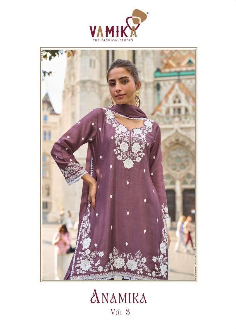 VAMIKA ANAMIKA VOL 3 CHINON PARTYWEAR SHARARA DRESS EXPORTER 