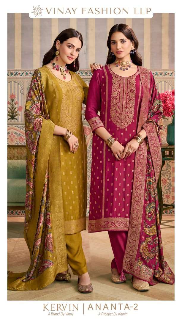 VINAY FASHION KERVIN ANANTA VOL 2 DESIGNER PASHMINA SUIT WHOLESALER 