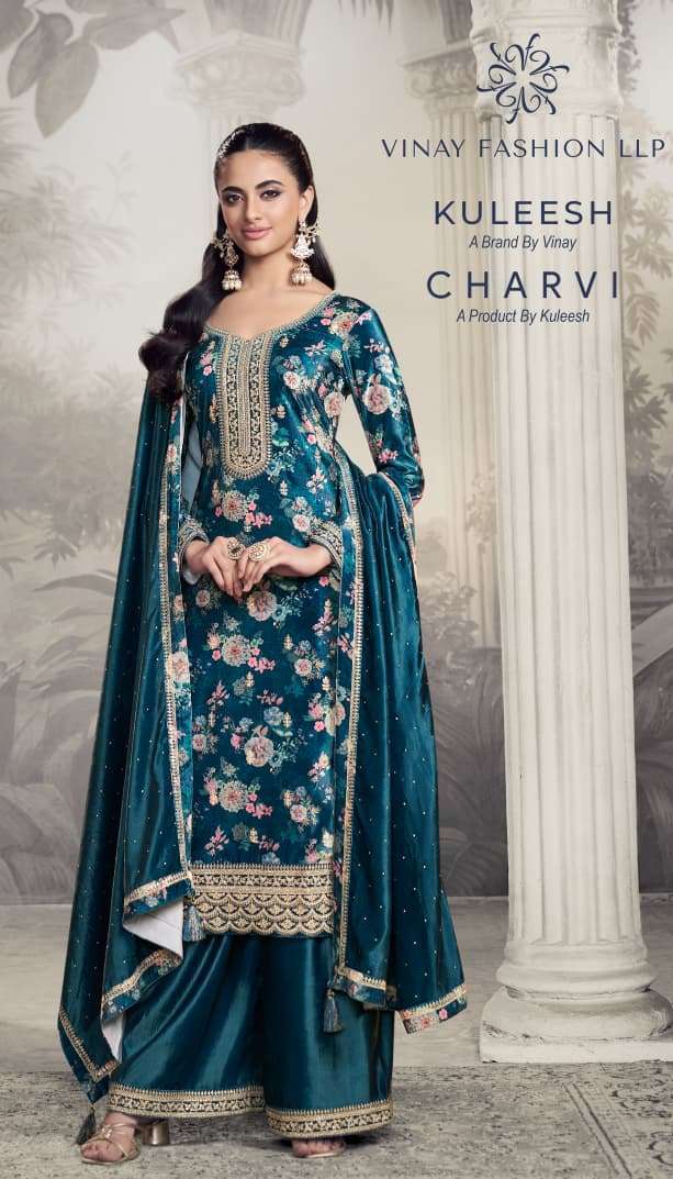 VINAY FASHION KULEESH CHARVI PREMIUM DESIGNER VELVET LADIES SUIT WHOLESALER IN SURAT 