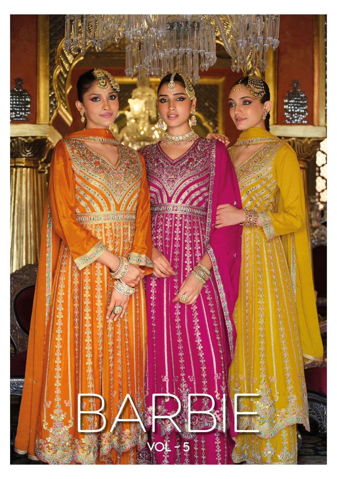 ZAVERI BARBIE VOL 5 CHINON EMBRODERY DRESS WHOLESALER 2025