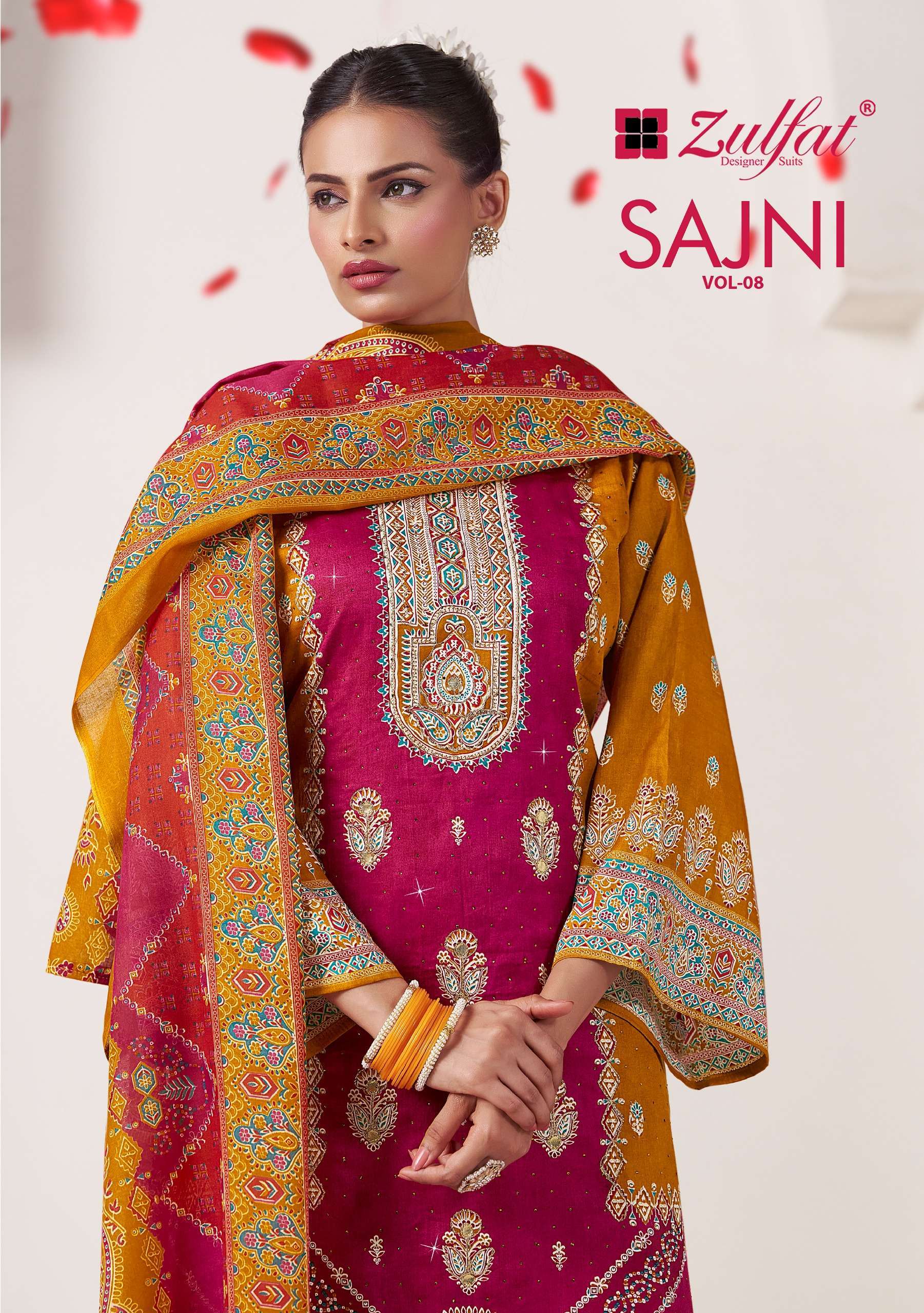 ZULFAT DESIGNER SAJNI VOL 8 JAM COTTON SALWER SUIT COLLECTION BEST RATE DEALER