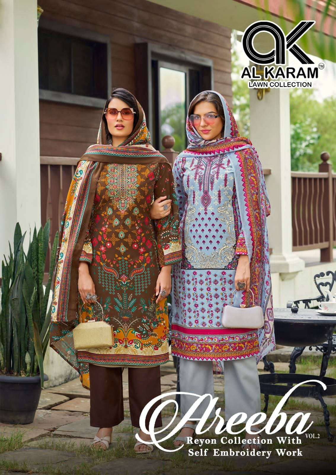 AL KARAM AREEBA VOL 2 RAYON EMBROIDERY SUIT CATALOG WHOLESALER 2025