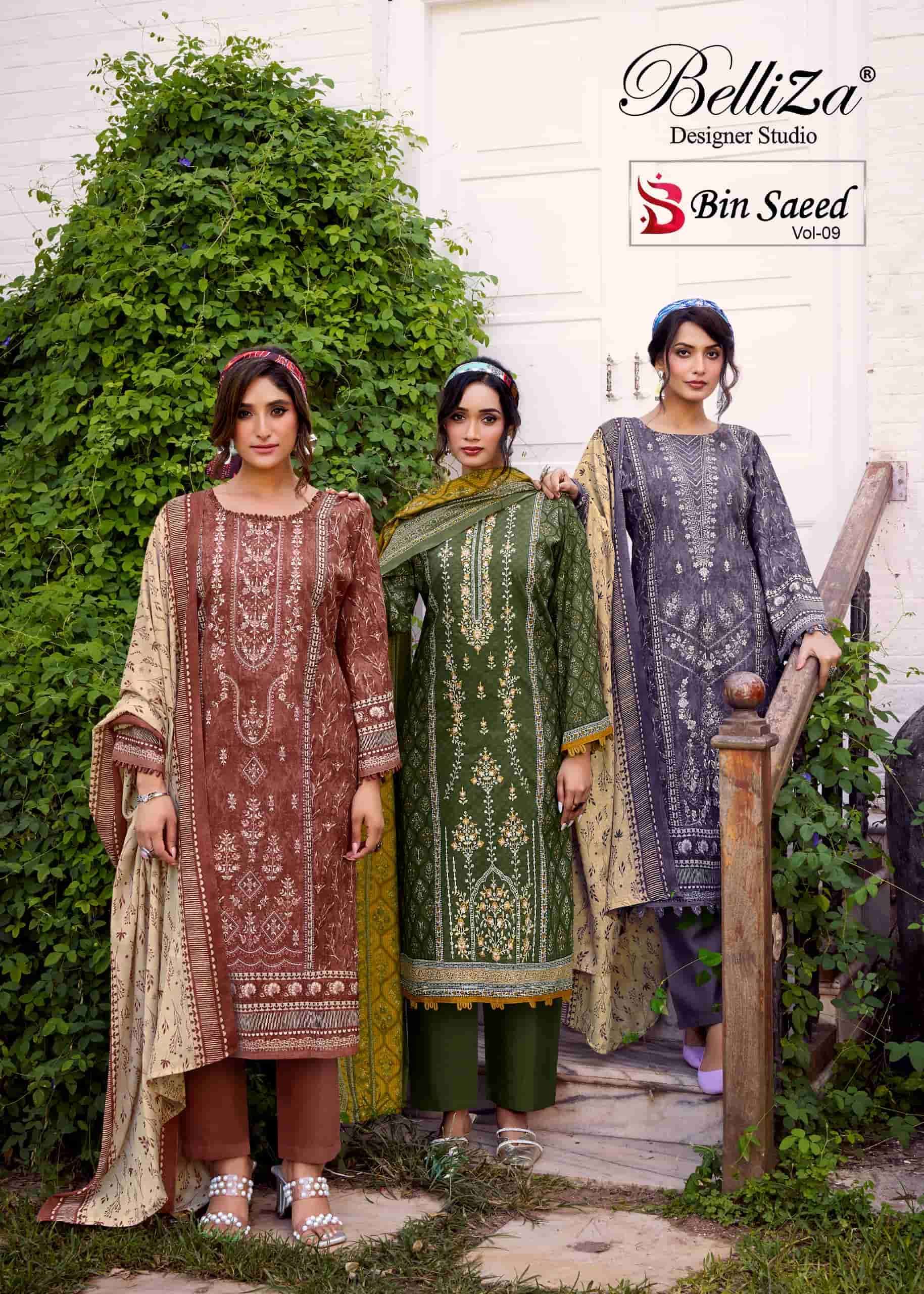 BELLIZA DESIGNER BIN SAEED VOL 9 PURE COTTON SUIT WHOLESALER 2025