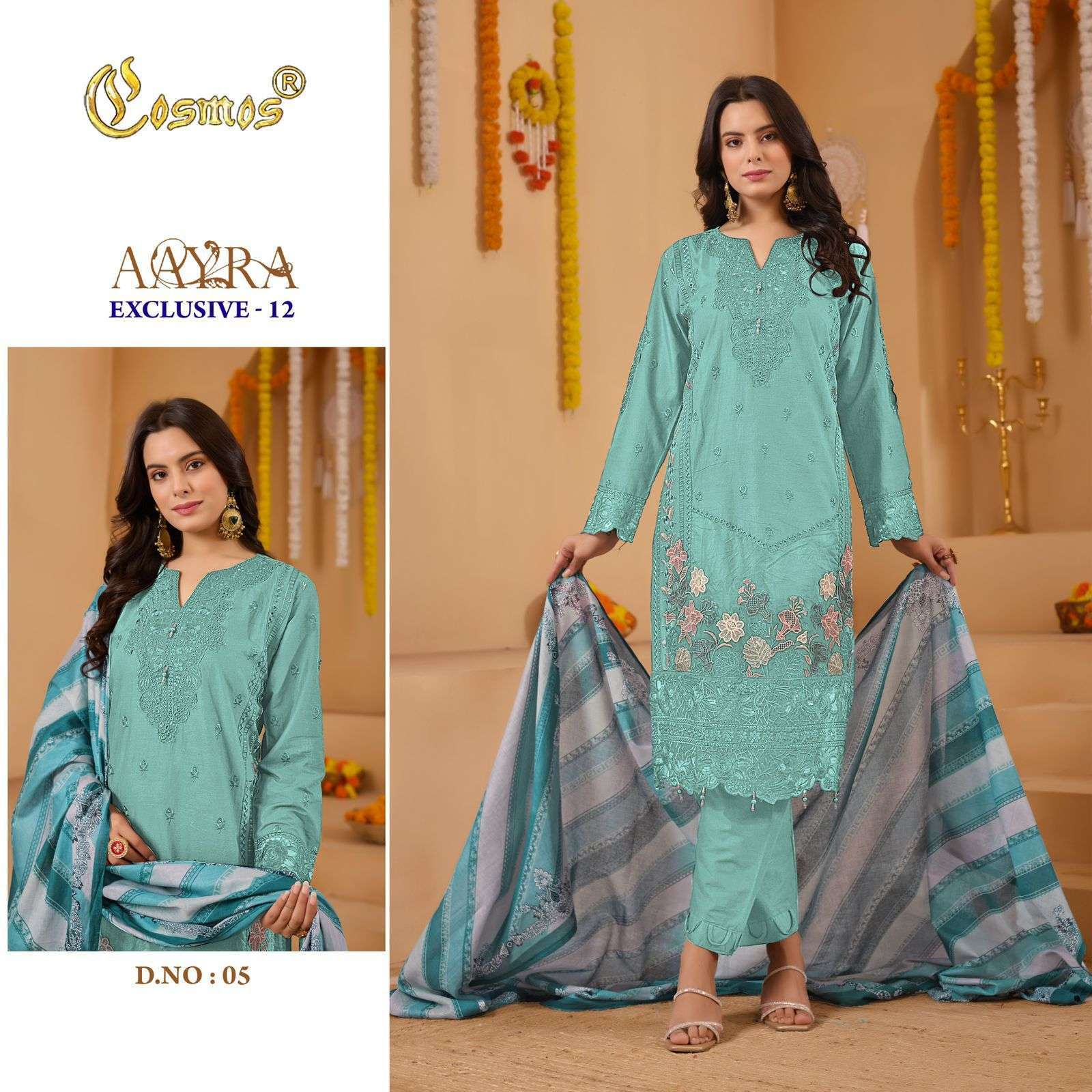 COSMOS AAYRA EXCLUSIVE 12 READY MADE PAKISTANI LAWN SUIT WHOLESALER 2025