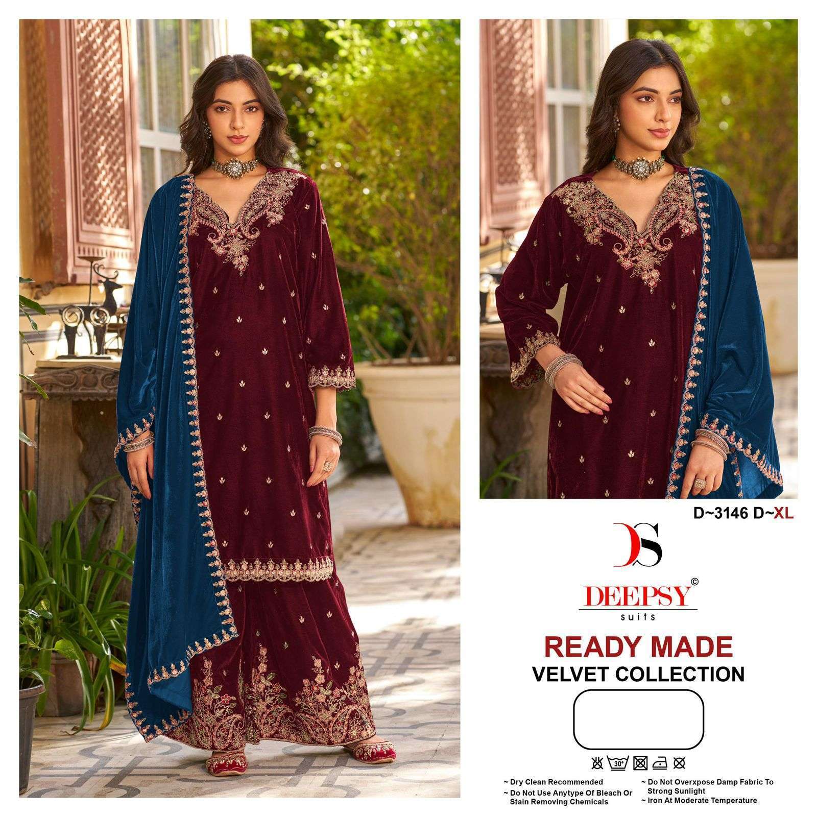 DEEPSY SUIT 3146 COLOURS FANCY EMBROIDERY VELVET SUIT WHOLESALER IN INDIA 