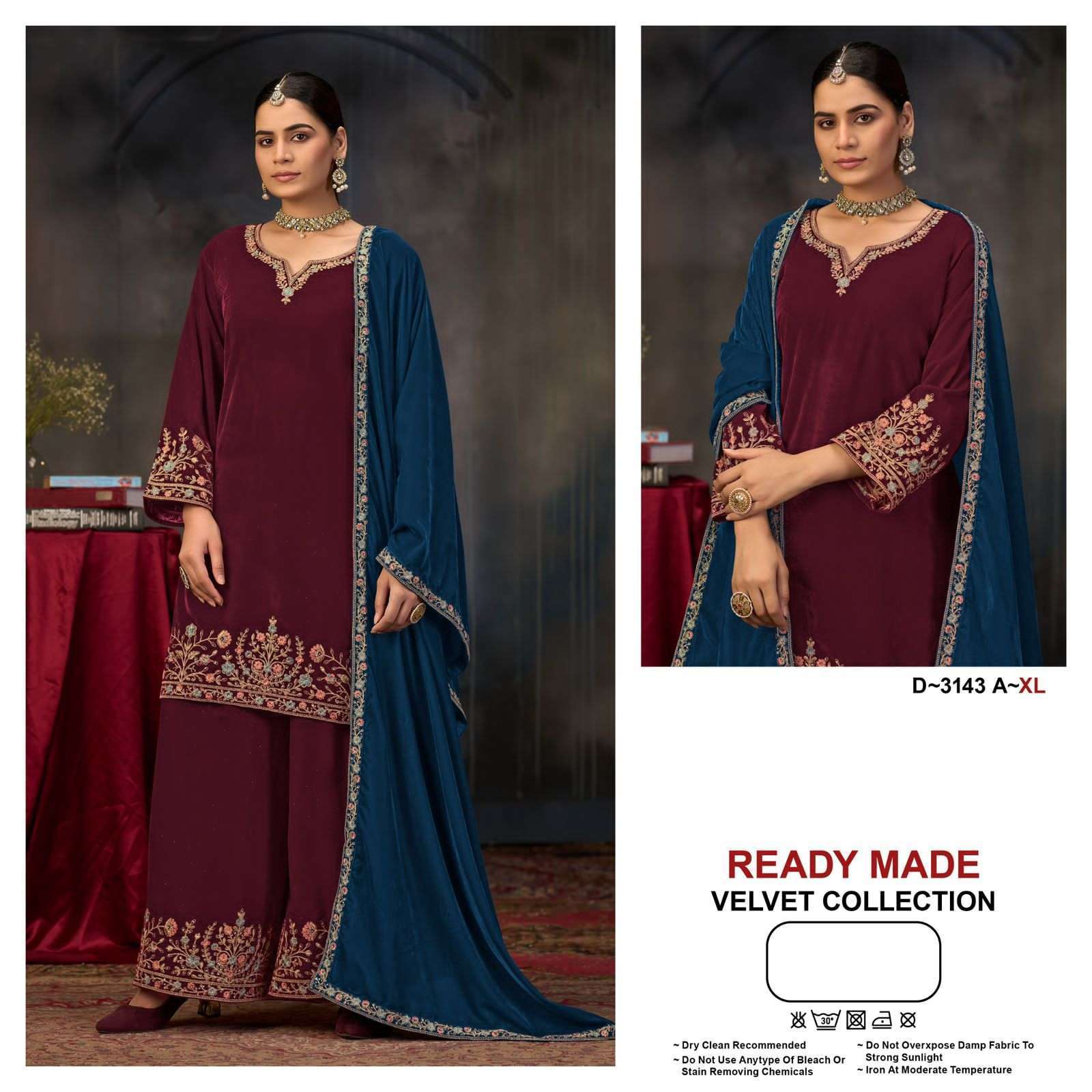 DEEPSY SUIT D 3143 DESIGNER EMBROIDERY VELVET SUTI COLLECTION DEALER 