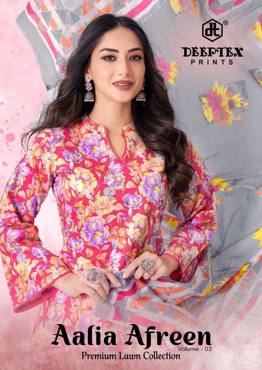 DEEPTEX AALIA AFREEN VOL 3 UNSTITCH COTTON SUIT WHOLESALER 
