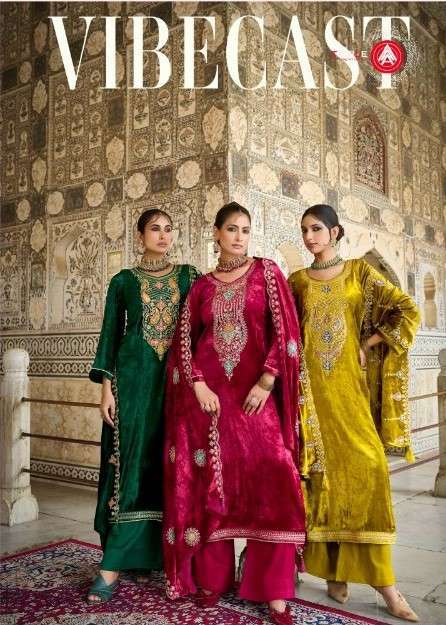 FOURDOTS VIBECAST VELVET SUIT CATALOGUE WHOLESALER IN INDIA 2025