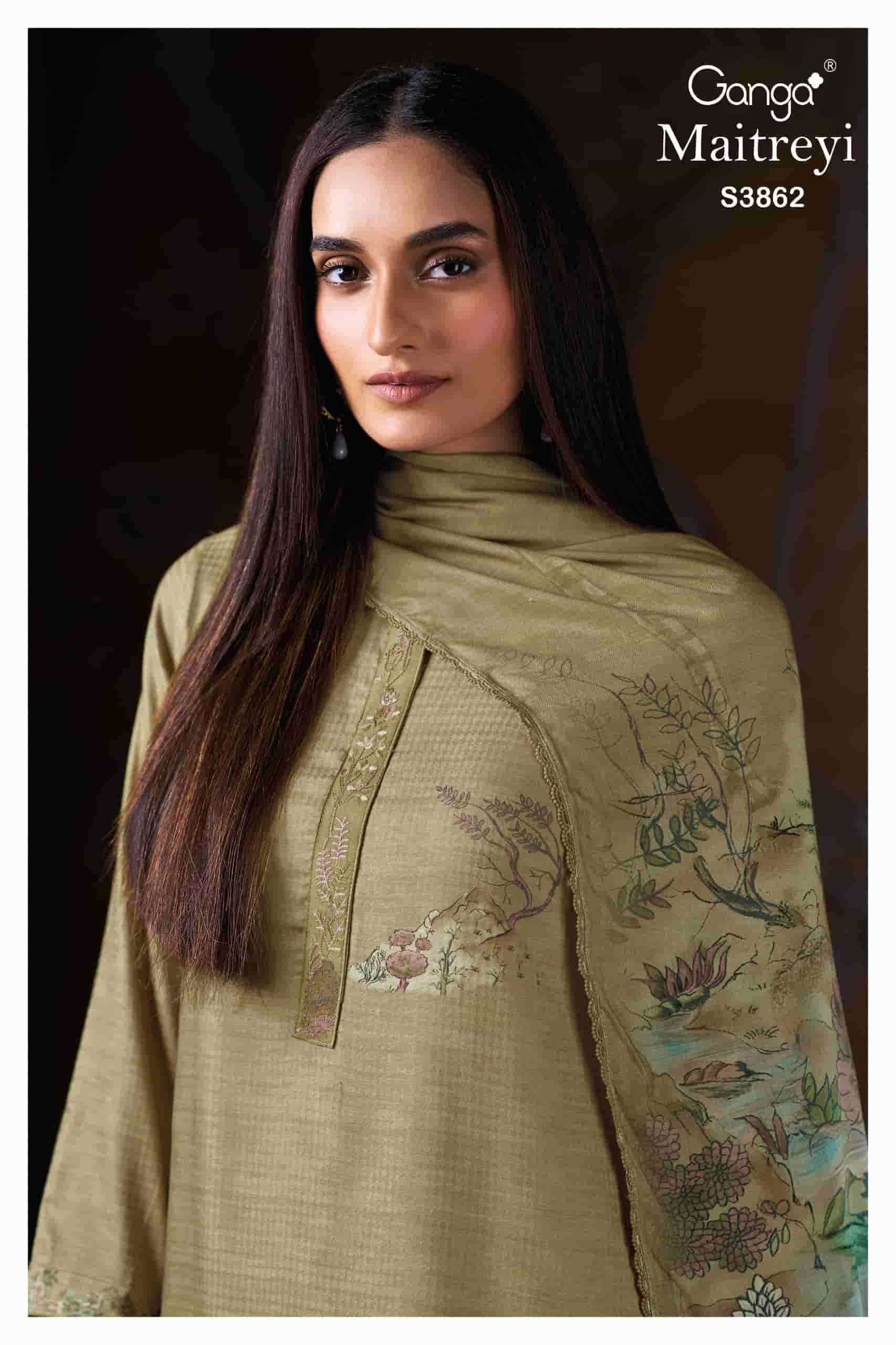 GANGA FASHION MAITREYI 3862 PURE WOOL PASHMINA SUIT WHOLESALER IN INDIA 2025