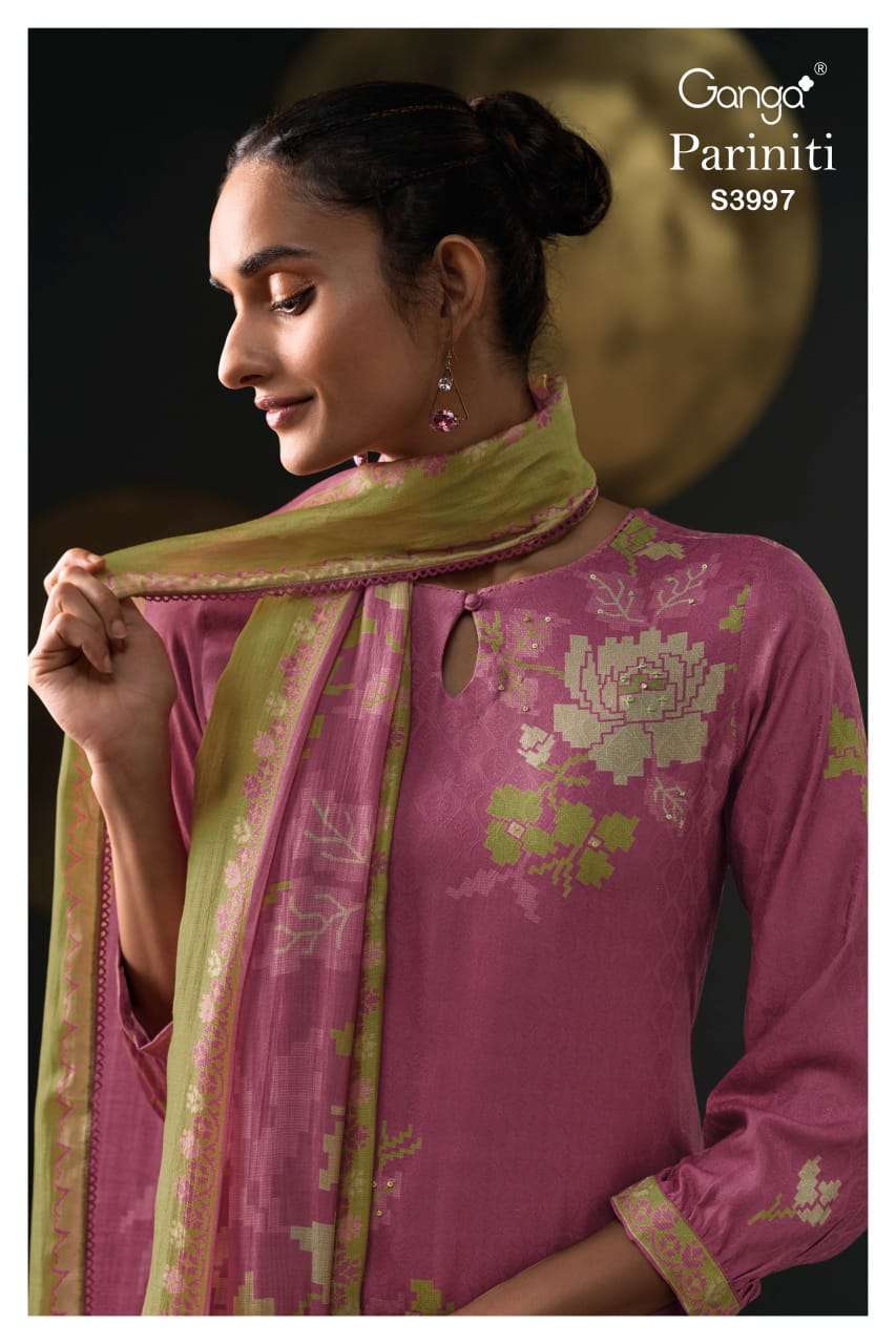GANGA FASHION PARINITI 3997 PASHMINA SUIT CATALOG WHOLESALER 2025
