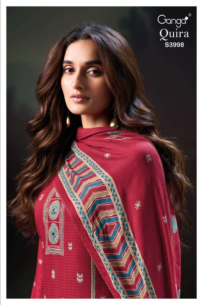 GANGA FASHION QUIRA 3998 PURE PASHMINA WINTER SUIT WHOLESALER IN INDIA 2025