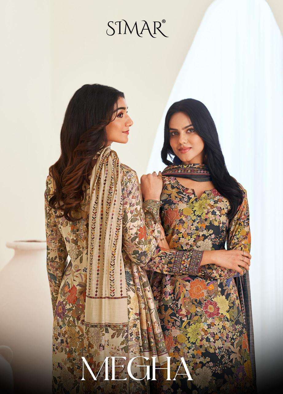 GLOSSY SIMAR MEGHA FANCY PASHMINA SUIT COLLECTION BEST RATE 2025