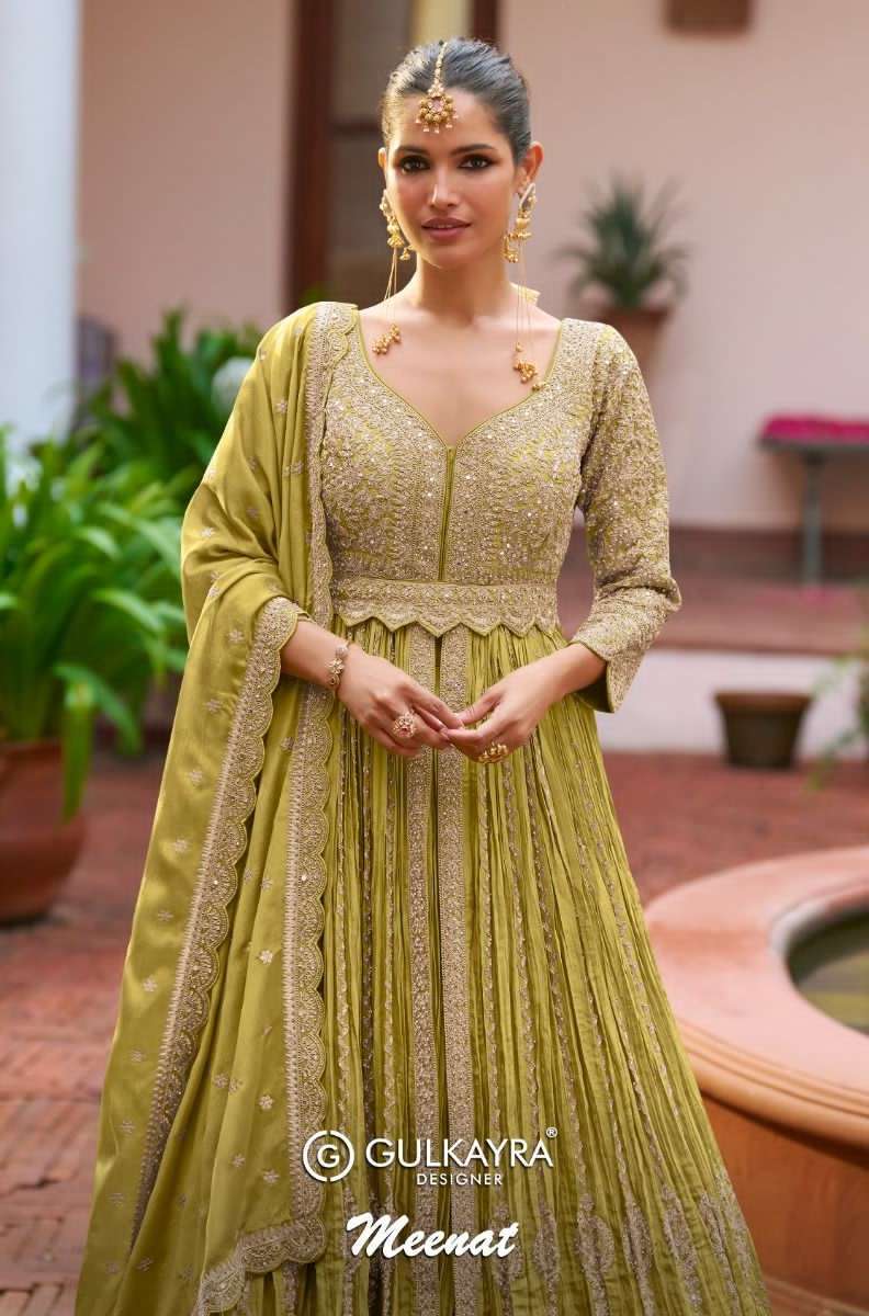 GULKAYRA DESIGNER MEENAT PARTYWEAR CHINON LONG GOWN COLLECTION BEST RATE DEALER 2025