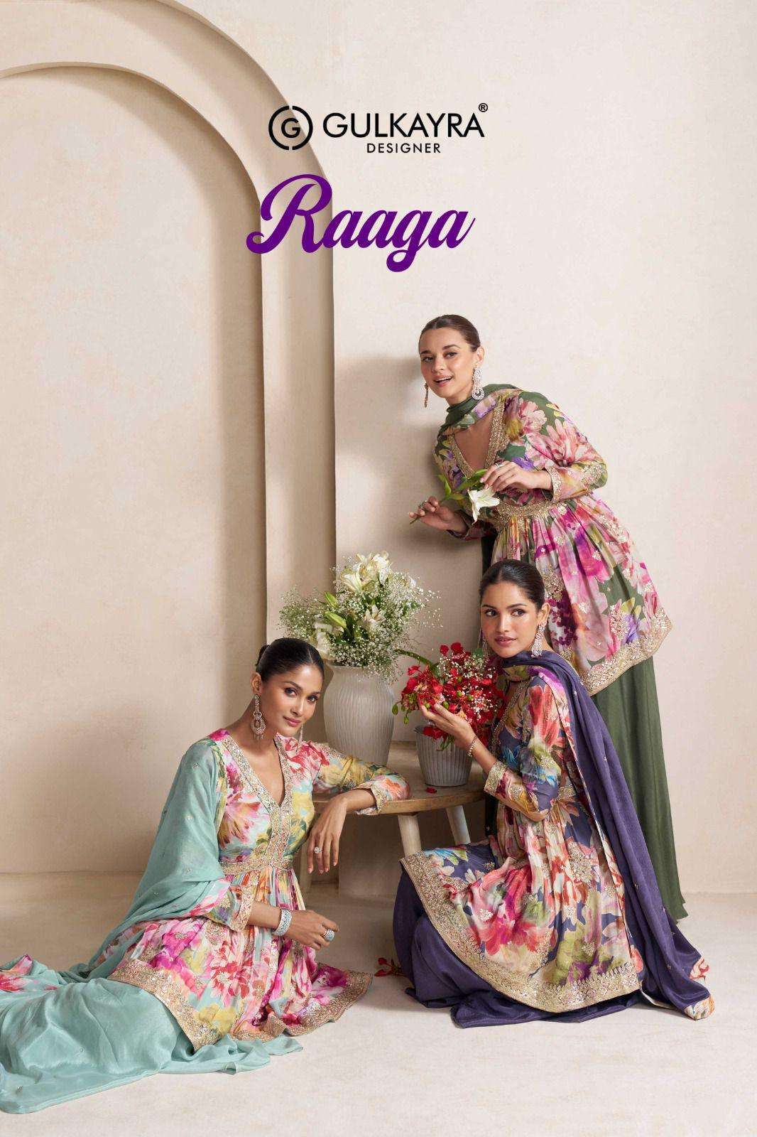 GULKAYRA DESIGNER RAAGA 7593 TO 7595 PARTYWEAR PEPLUM DRESS WHOLESALER 