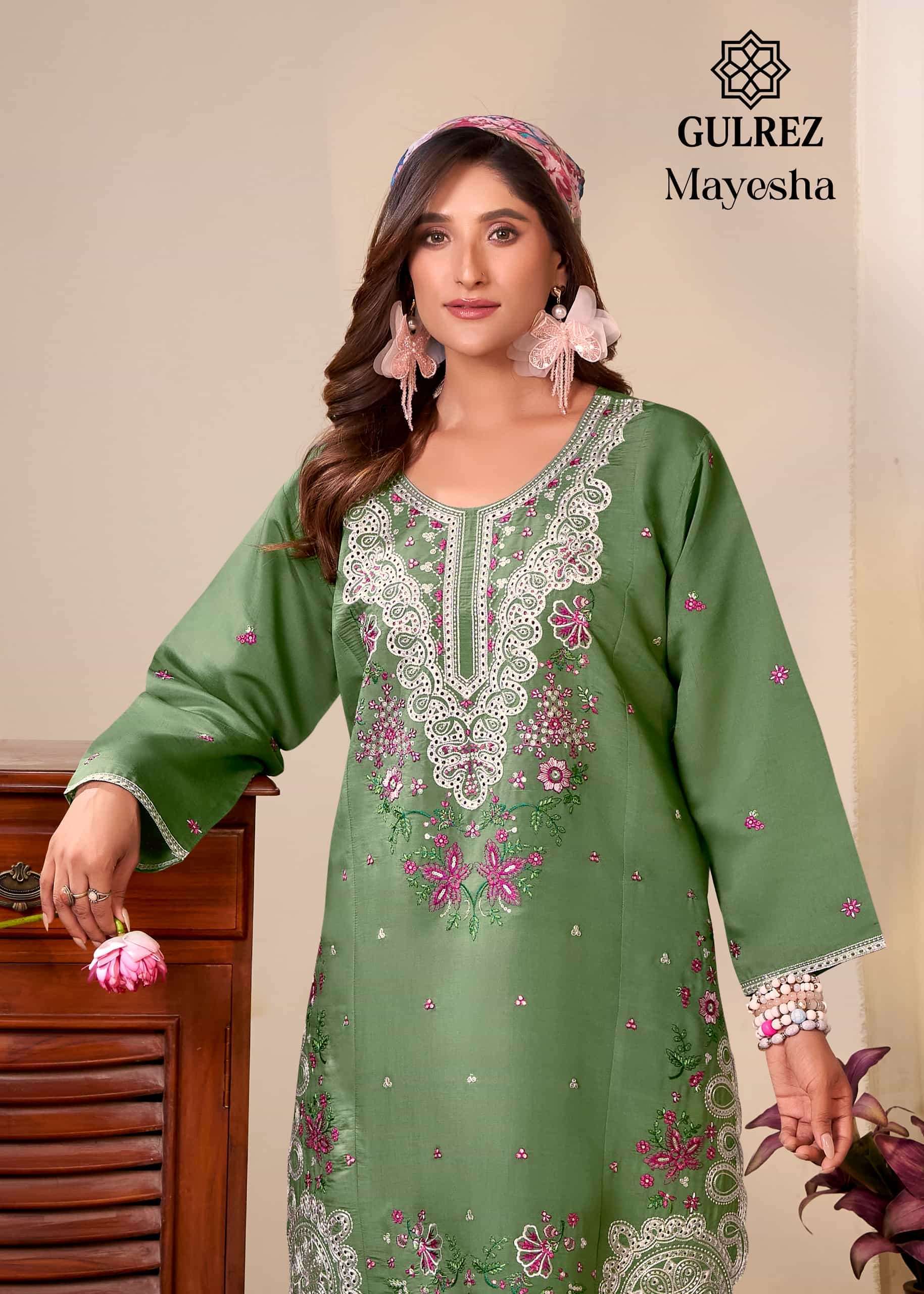 GULREZ MAYESHA PURE ROMAN SILK CORD SET CATALOG WHOLESALER 2025