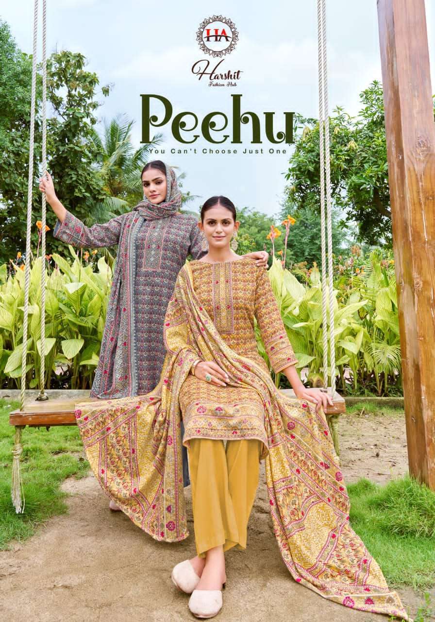 HARSHIT FASHION PEEHU PRINTED PASHMINA WINTER SUIT WHOLESALER 2025