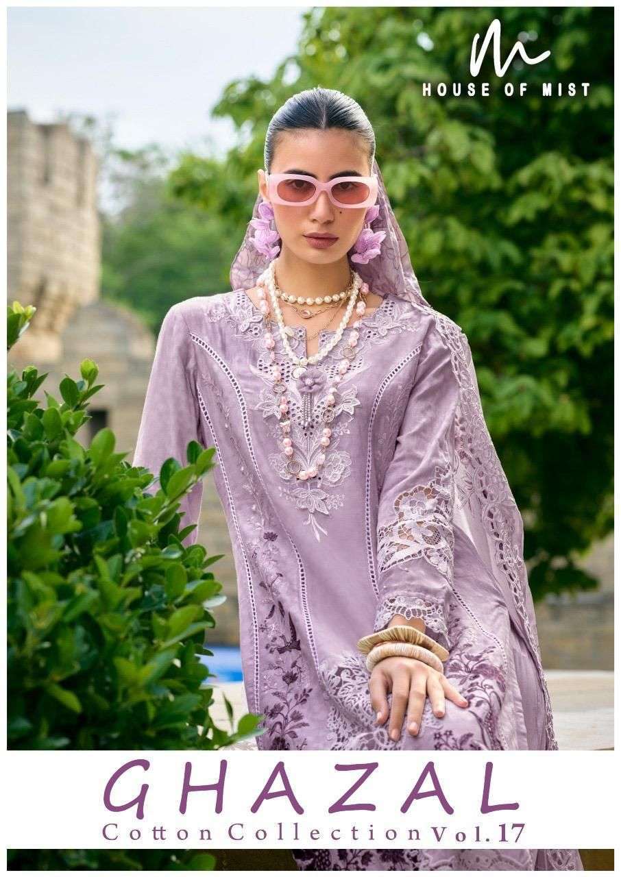 HOUSE OF MIST GHAZAL VOL 17 PURE COTTON SUIT WHOLESALER 