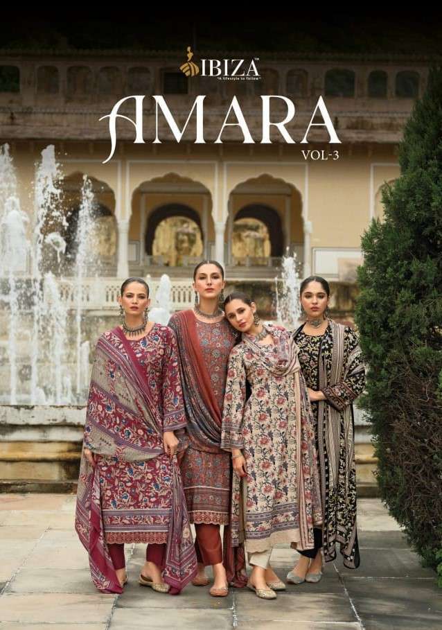 IBIZA AMARA VOL 3 WINTER WEAR PASHMINA SUIT COLLECTION BEST RATE DEALER 