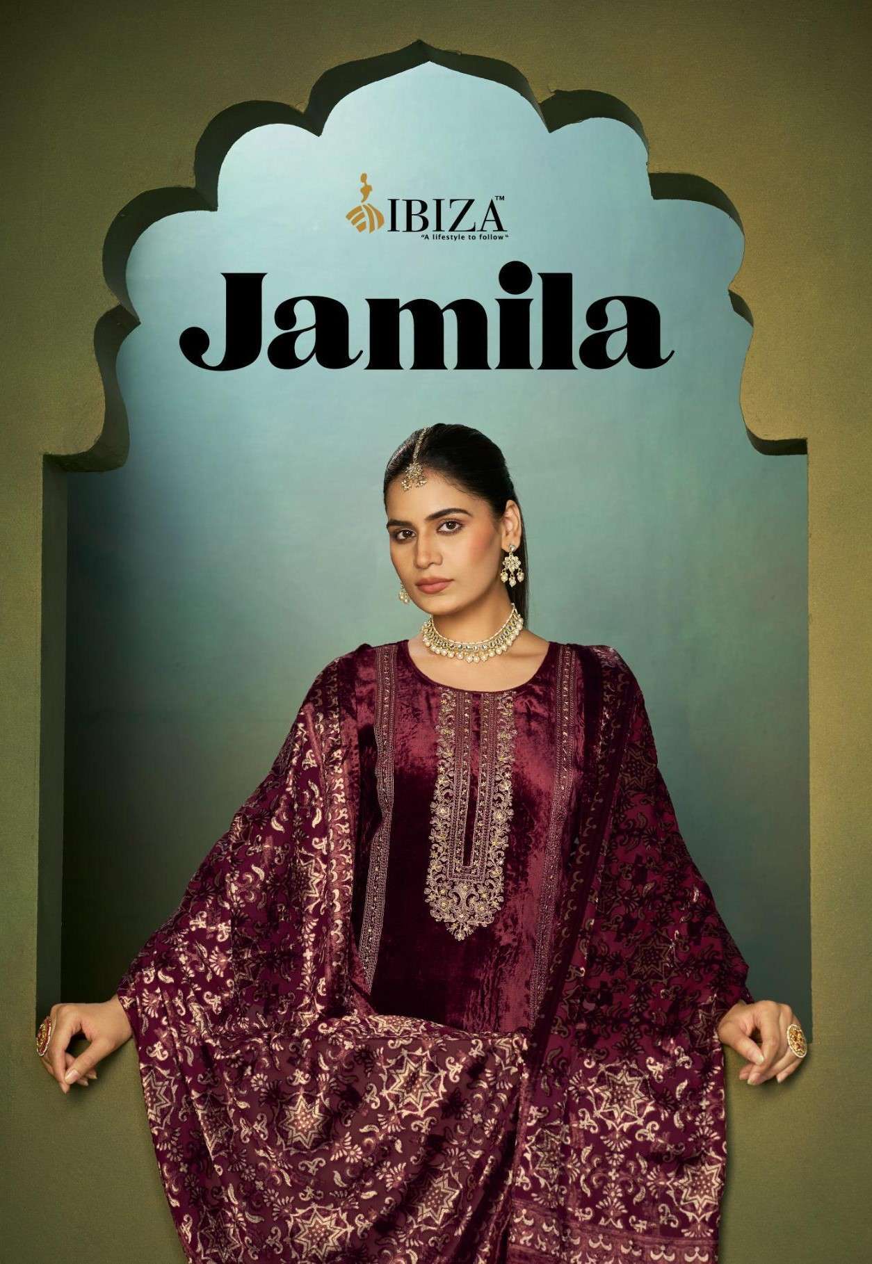 IBIZA JAMILA WEDDING WEAR LATEST VELVET SUIT WHOLESALER IN SURAT 2025