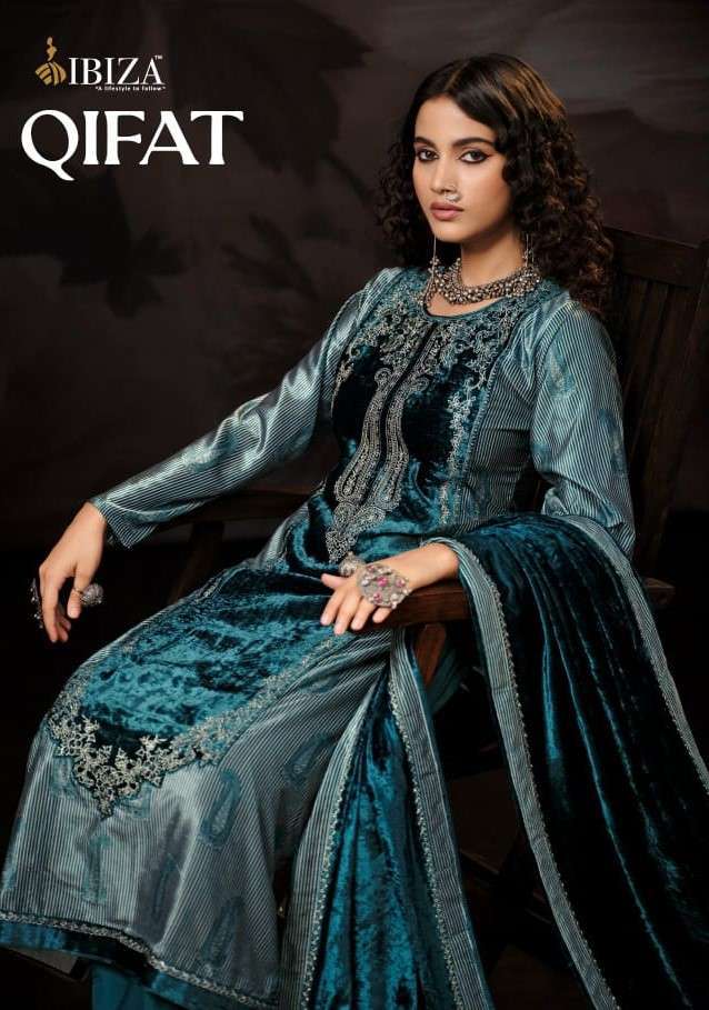 IBIZA QIFAT PARTYWEAR VELVET DESIGNER SUIT COLLECTION BEST RATE DEALER 