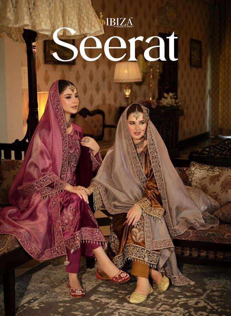IBIZA SEERAT LATEST DESIGNER VELVET EMBRODERY WORK SUIT WHOLESALER IN INDIA 