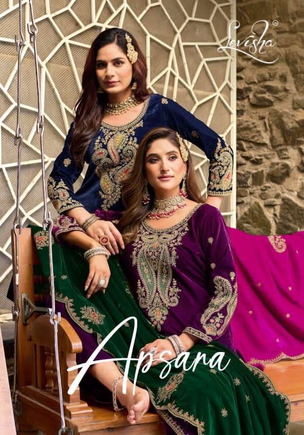 LEVISHA APSARA LATEST DESIGNER VELVET SUIT WHOLESALER IN INDIA 2025