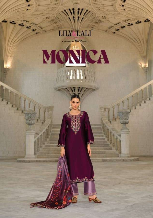 LILY LALI MONICA DESIGNER KURTI PANT DUPATTA SET WHOLESALER 