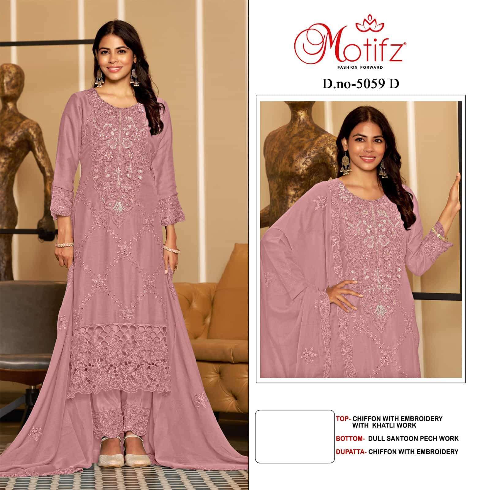 MOTIFZ D 5059 COLORS PARTYWEAR PAKISTANI SUIT WHOLESALER IN INDIA 