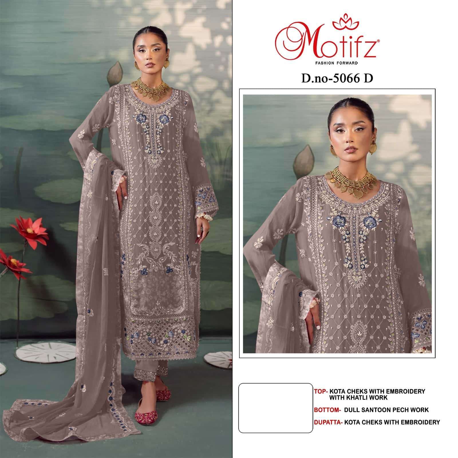 MOTIFZ D 5066 COLORS PAKISTANI KOTA CHEKS SUIT WHOLESALER 2025
