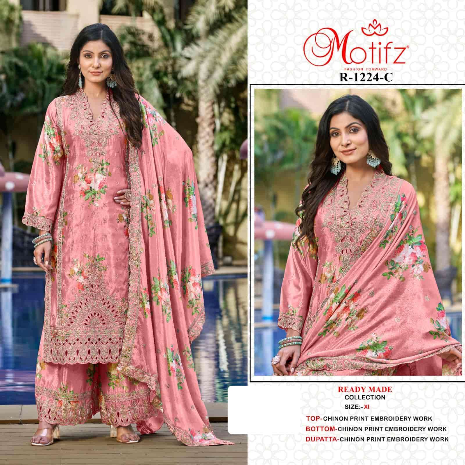 MOTIFZ R 1224 COLORS READYMADE PAKISTANI DESIGNER SUIT CATALOG WHOLESALER 