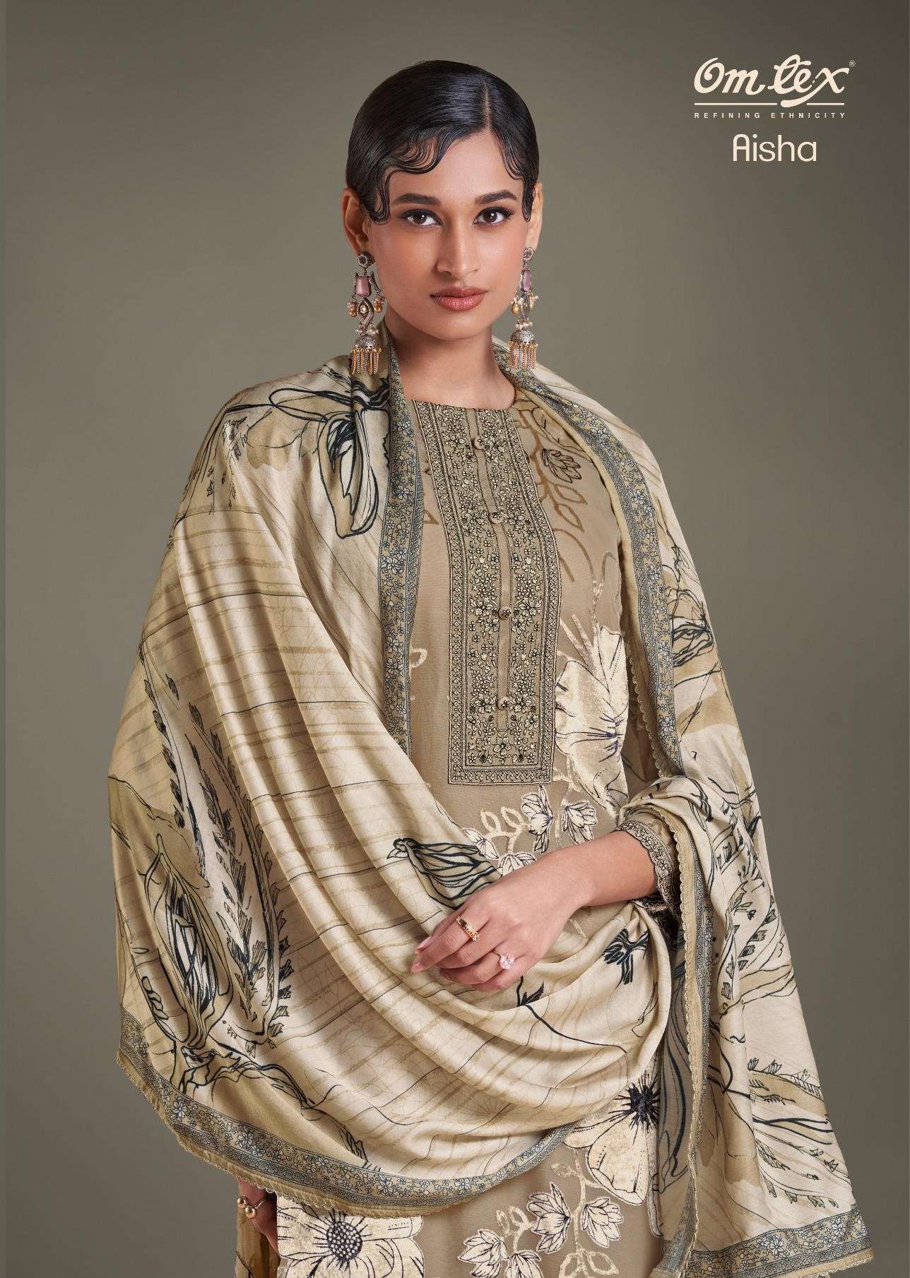 OMTEX AISHA EXCLUSIVE STYLE VELVET BRASSO SUIT WHOLESALER 2025