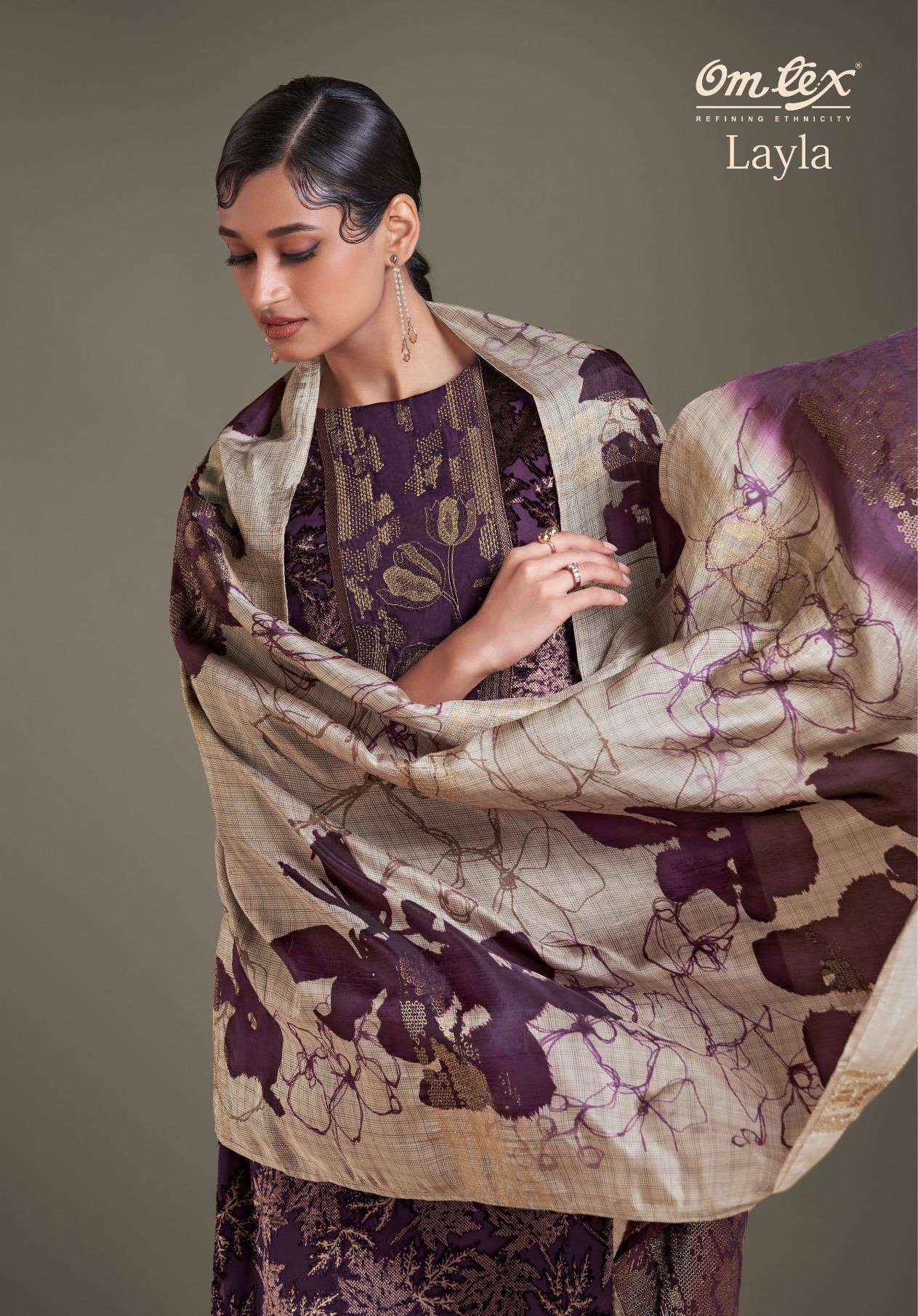 OMTEX LAYLA FANCY VELVET BRASSO SUIT CATALOG WHOLESALER IN INDIA 