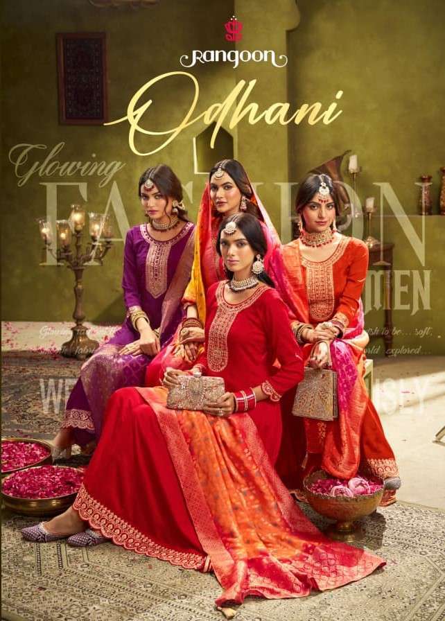 RANGOON ODHANI READYMADE ANARKALI STYLE 3 PIECE SET WHOLESALER IN INDIA 