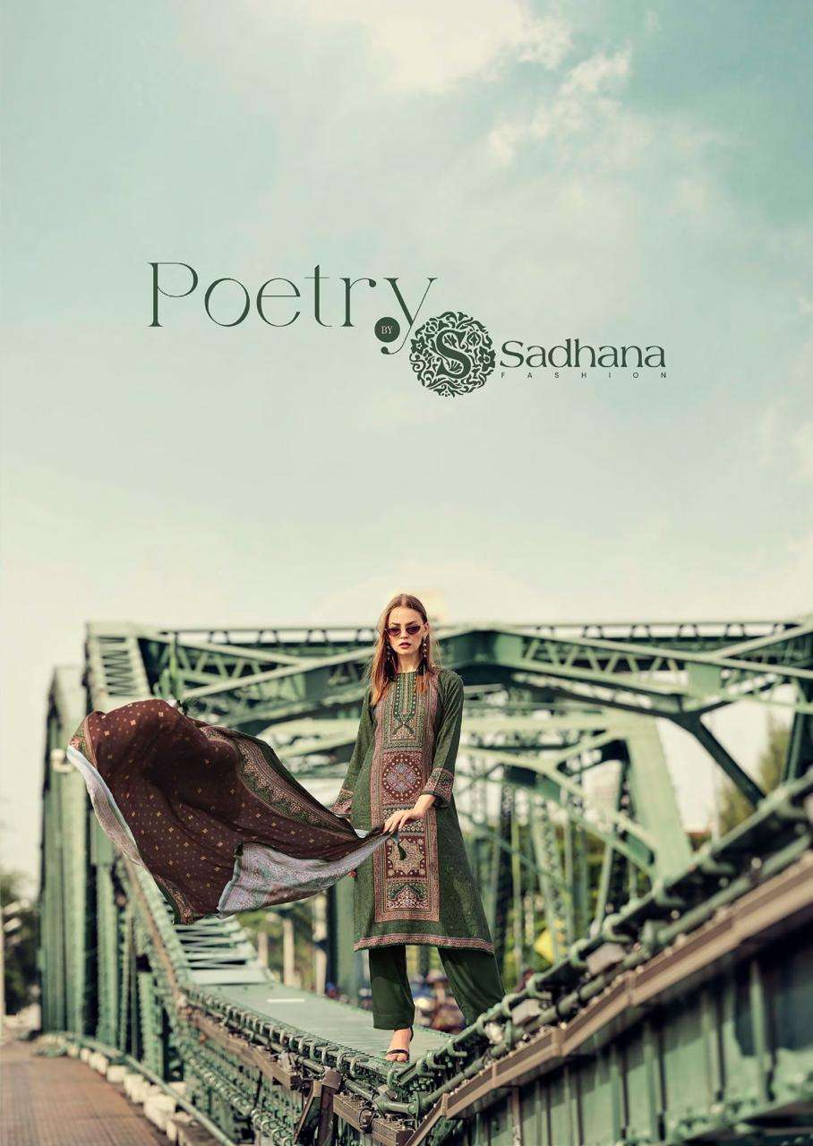 SADHANA FASHION POETRY FANCY PASHMINA WINTER SUIT COLLECTION BEST RATE 2025