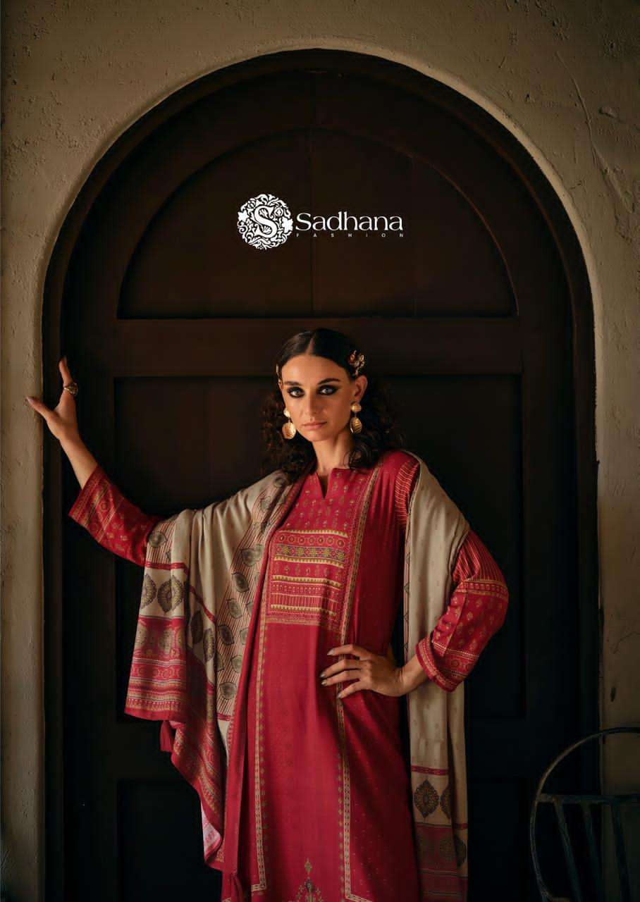 SADHANA FASHION SERENE PRINTED FANCY PASHMINA DRESS COLLECTION BEST RATE 