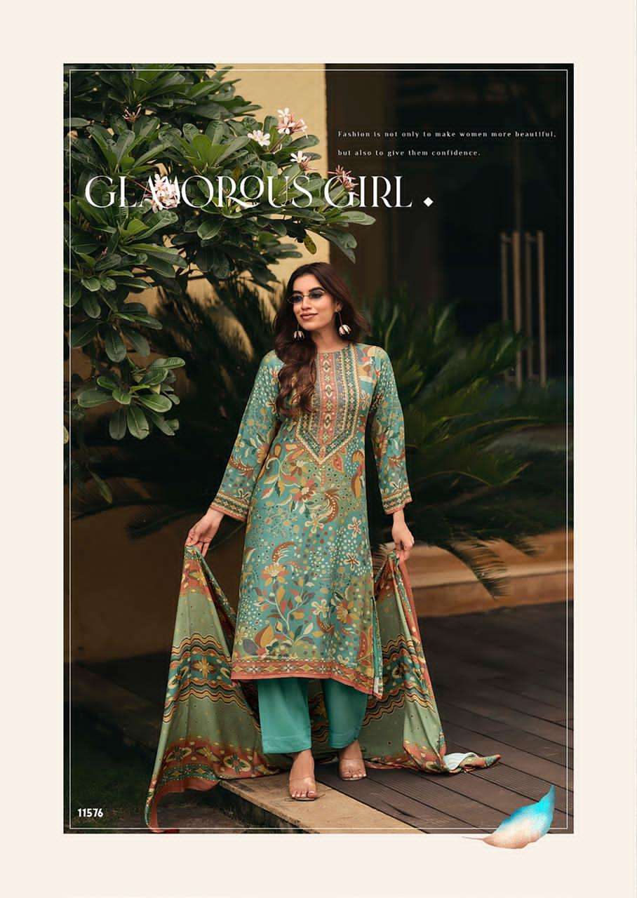 SADHANA FASHION TANISHQ FANCY PASHMINA SALWER SUIT WHOLESALE IN SURAT 