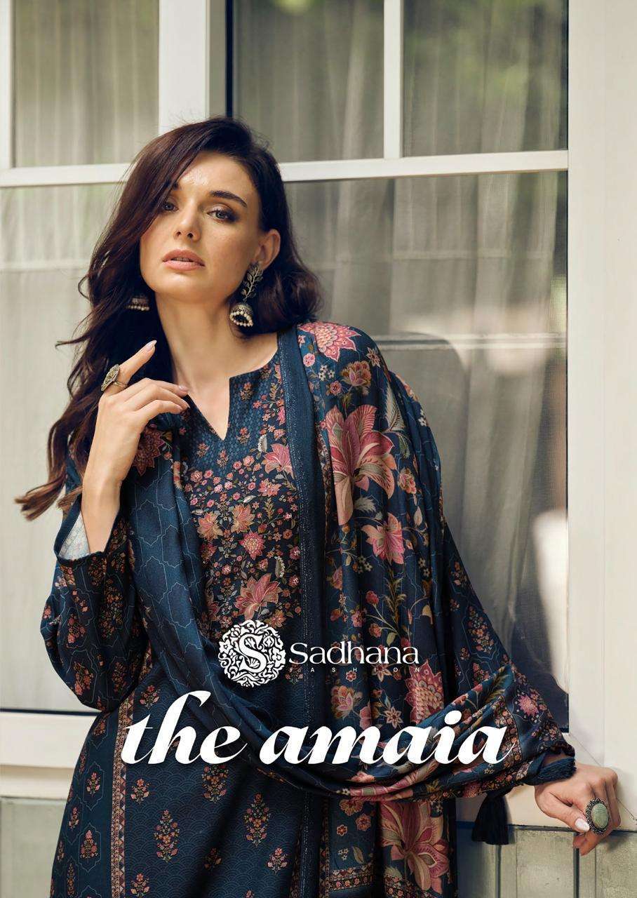 SADHANA FASHION THE AMAIA PURE VISCOSE PASHMINA WINTER SUIT WHOLESALER 