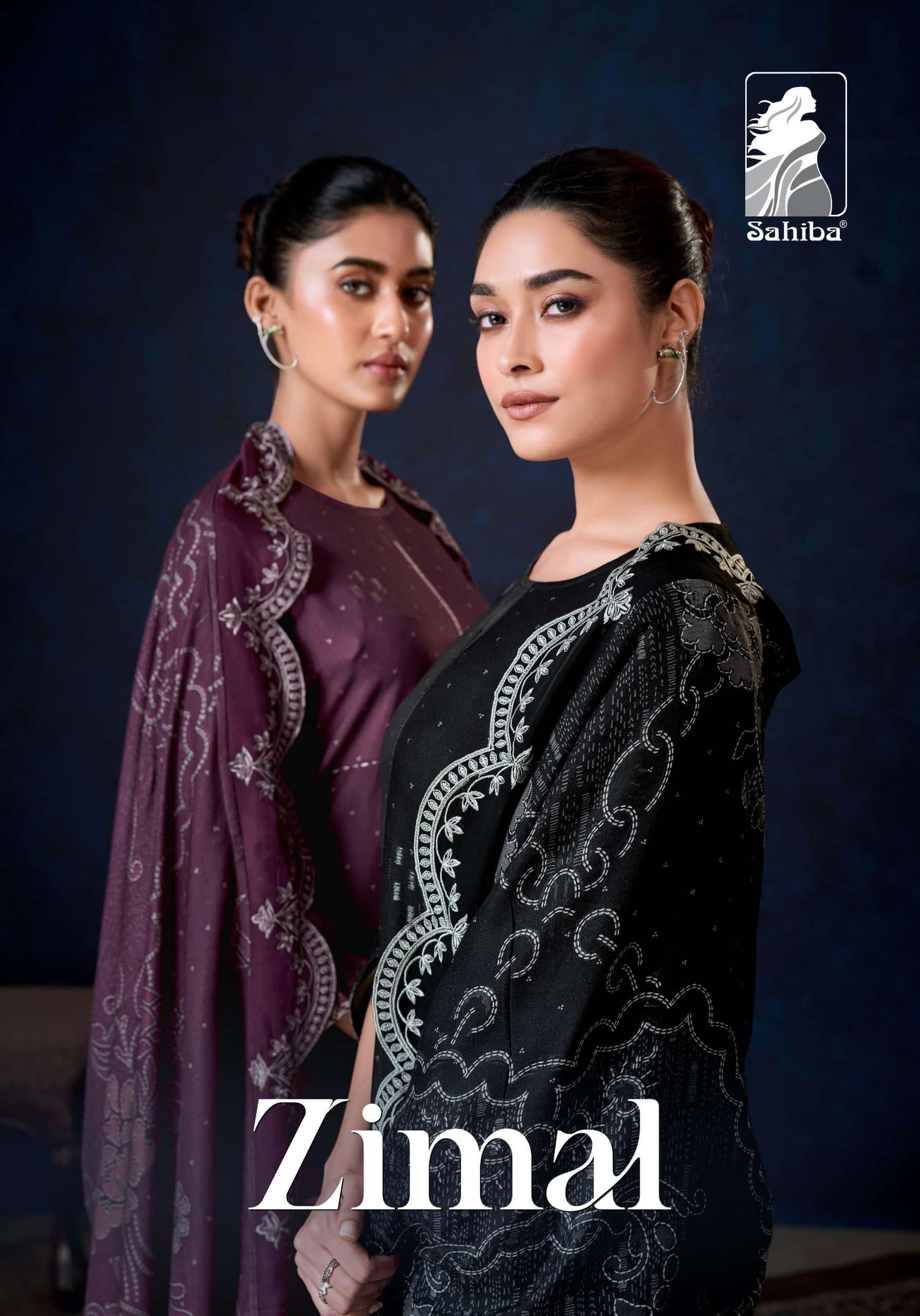 SAHIBA ZIMAL FANCY WORK PASHMINA SUIT WHOLESALER 2025