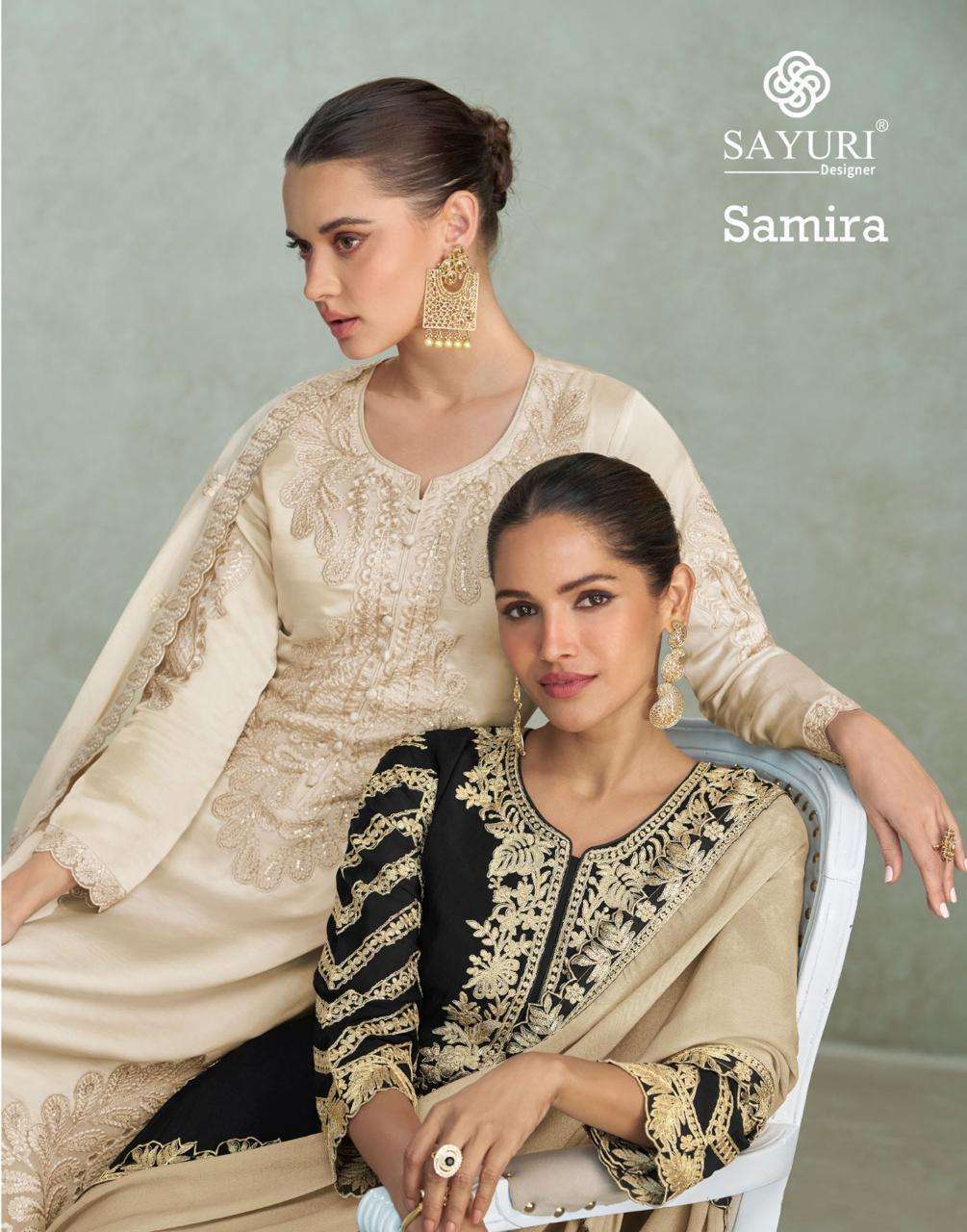 SAYURI DESIGNER SAMIRA 5816 AND 5817 READYMADE DESIGNER 3 PIECE SET WHOLESALER 