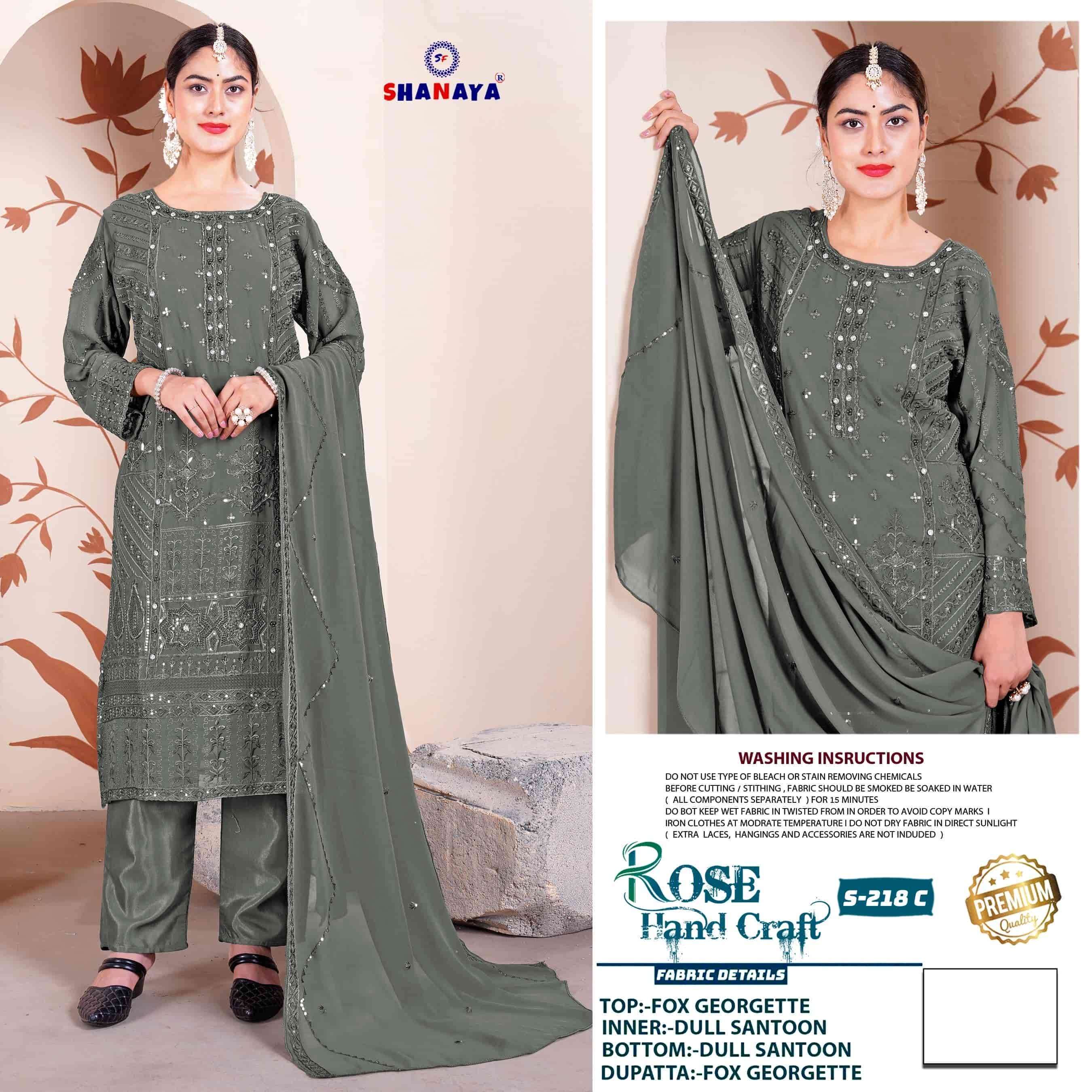 SHANAYA S 218 COLORS FANCY PAKISTANI GEORGETTE SUIT COLLECTION BEST RATE 2025