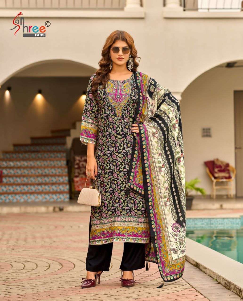 SHREE FAB KT 292 COLORS PURE MUSLIN PRINTED SUIT WHOLESALER IN INDIA 